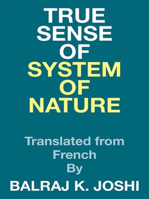 cover image of True Sense of  System of Nature
